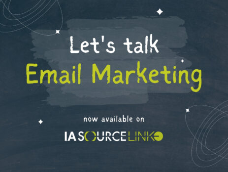 let's talk email marketing written against grey background