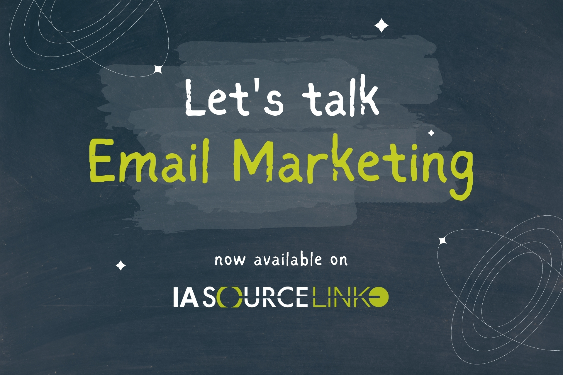 let's talk email marketing written against grey background