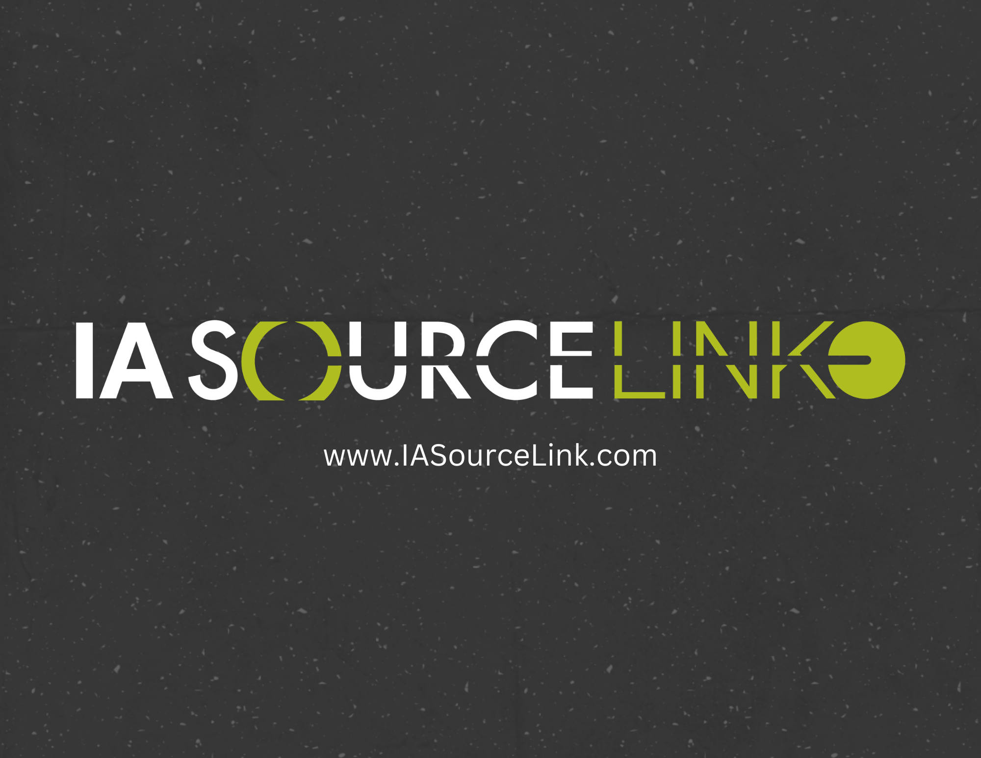 IASourceLink logo on black baground with small text with the link to their website