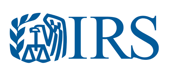 blue and white IRS logo